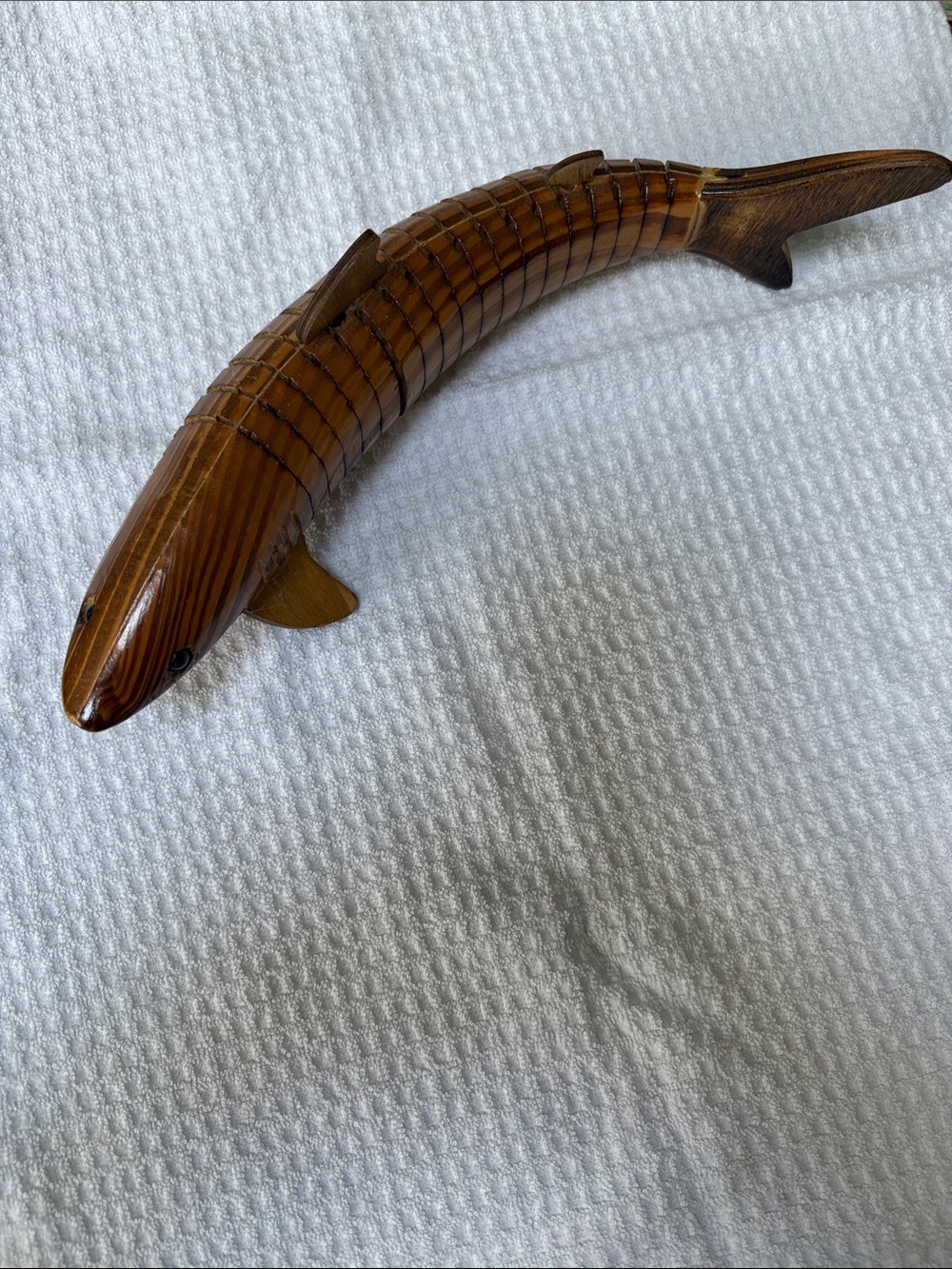 Handcrafted Brown Wooden Shark - Home Decor